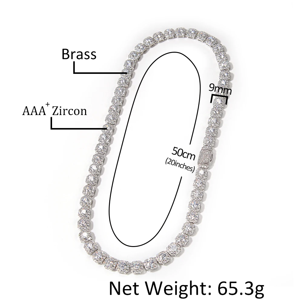 UWIN Cluster Floral Cubic Zircon Necklaces for Women 9mm AAA Iced Out Bling CZ Necklaces Silver Color Fashion Jewelry for Gift