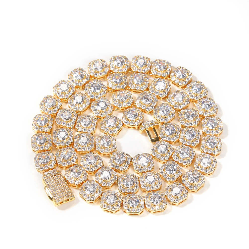 UWIN Cluster Floral Cubic Zircon Necklaces for Women 9mm AAA Iced Out Bling CZ Necklaces Silver Color Fashion Jewelry for Gift
