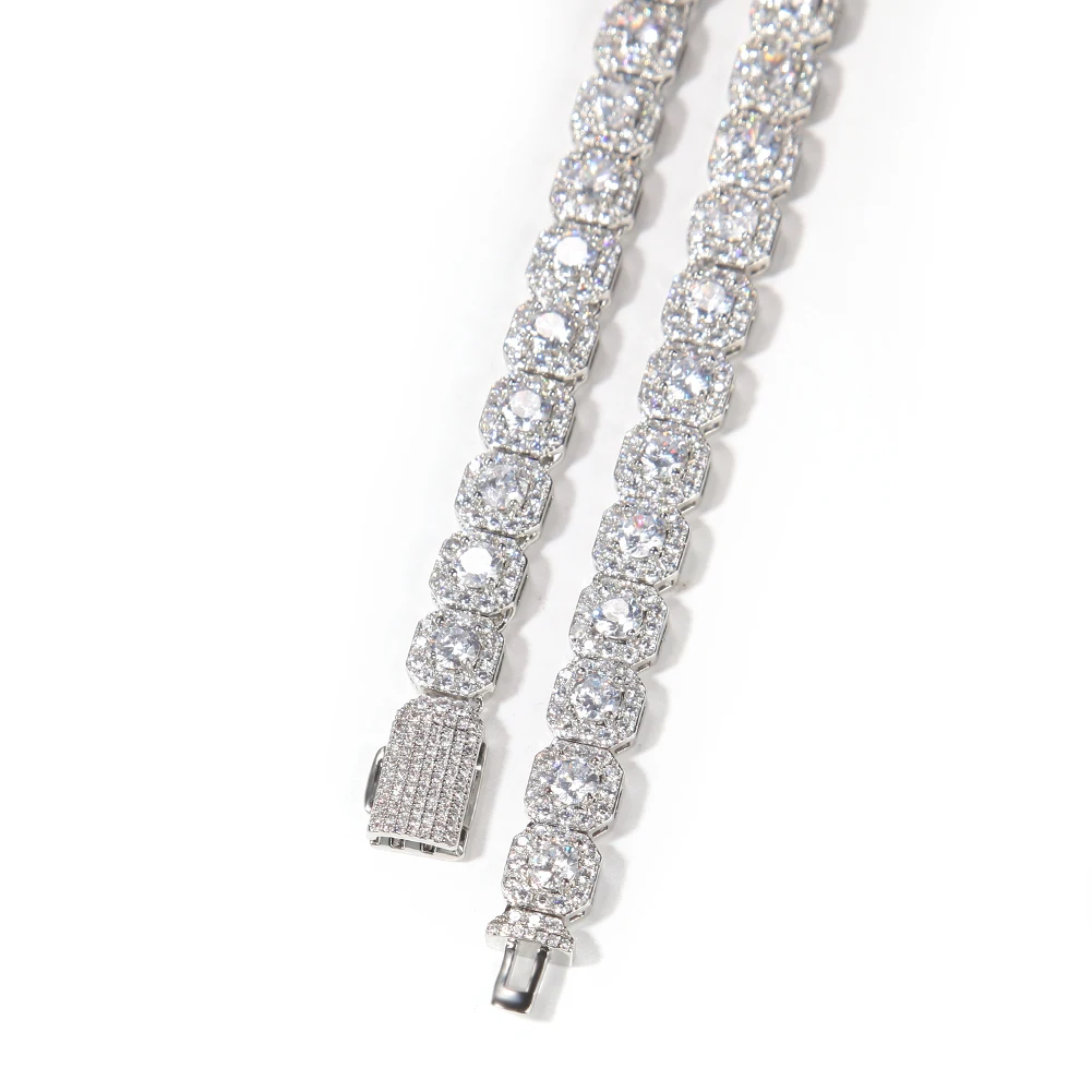UWIN Cluster Floral Cubic Zircon Necklaces for Women 9mm AAA Iced Out Bling CZ Necklaces Silver Color Fashion Jewelry for Gift
