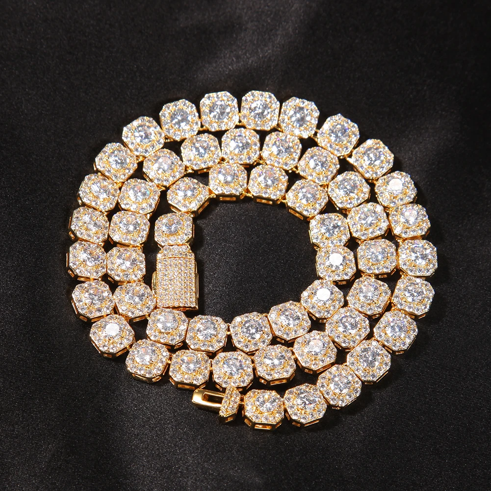 UWIN Cluster Floral Cubic Zircon Necklaces for Women 9mm AAA Iced Out Bling CZ Necklaces Silver Color Fashion Jewelry for Gift