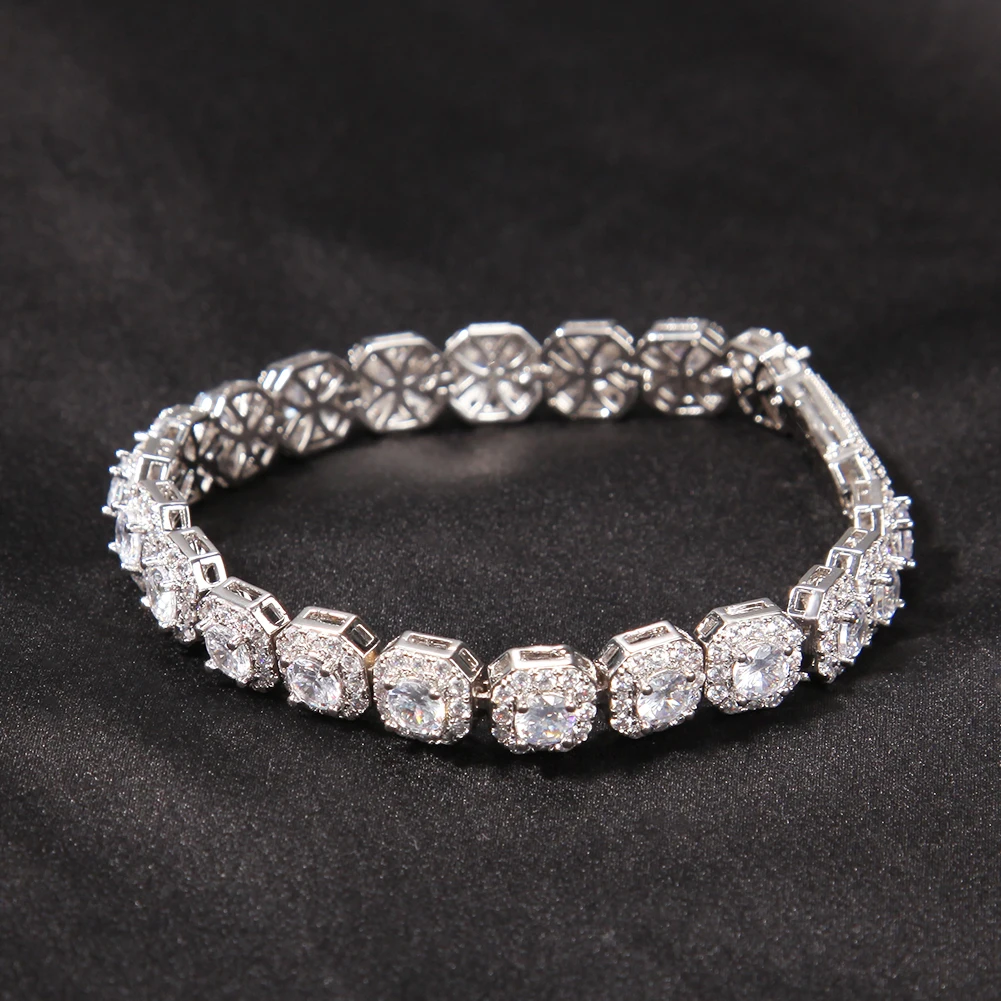 UWIN Cluster Floral Cubic Zircon Necklaces for Women 9mm AAA Iced Out Bling CZ Necklaces Silver Color Fashion Jewelry for Gift