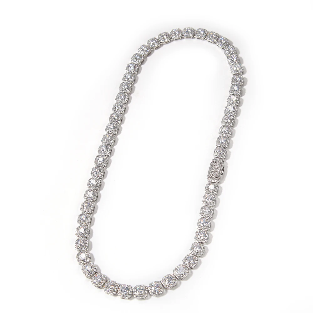 UWIN Cluster Floral Cubic Zircon Necklaces for Women 9mm AAA Iced Out Bling CZ Necklaces Silver Color Fashion Jewelry for Gift