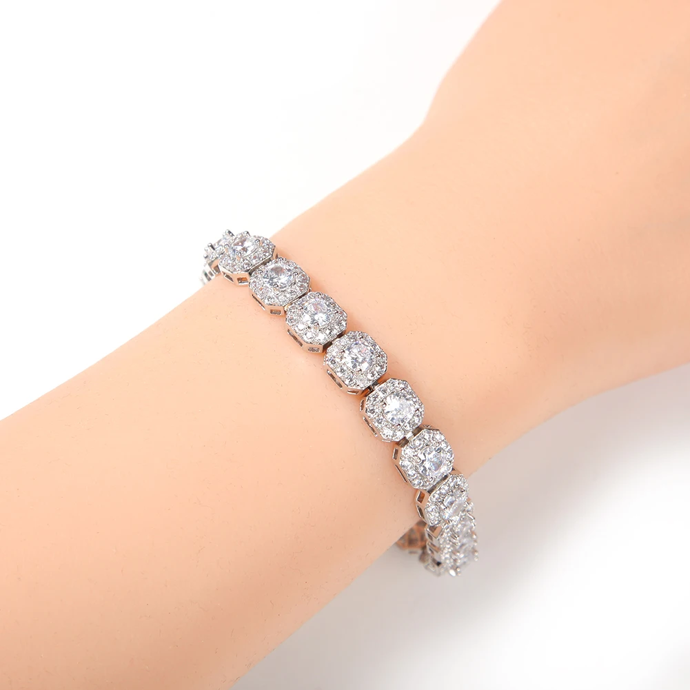 UWIN Cluster Floral Cubic Zircon Necklaces for Women 9mm AAA Iced Out Bling CZ Necklaces Silver Color Fashion Jewelry for Gift