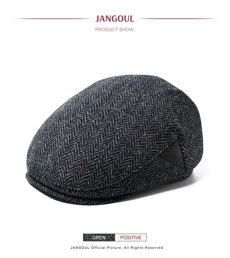 Jangoul Wool Tweed Herringbone Irish Cap Men Women Beret Cabbie Driver Hat Newsboy Caps Golf Ivy Flat Hats