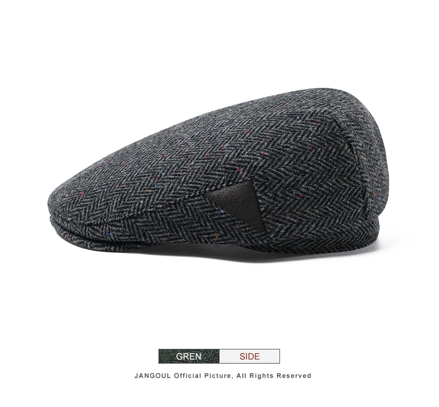 Jangoul Wool Tweed Herringbone Irish Cap Men Women Beret Cabbie Driver Hat Newsboy Caps Golf Ivy Flat Hats