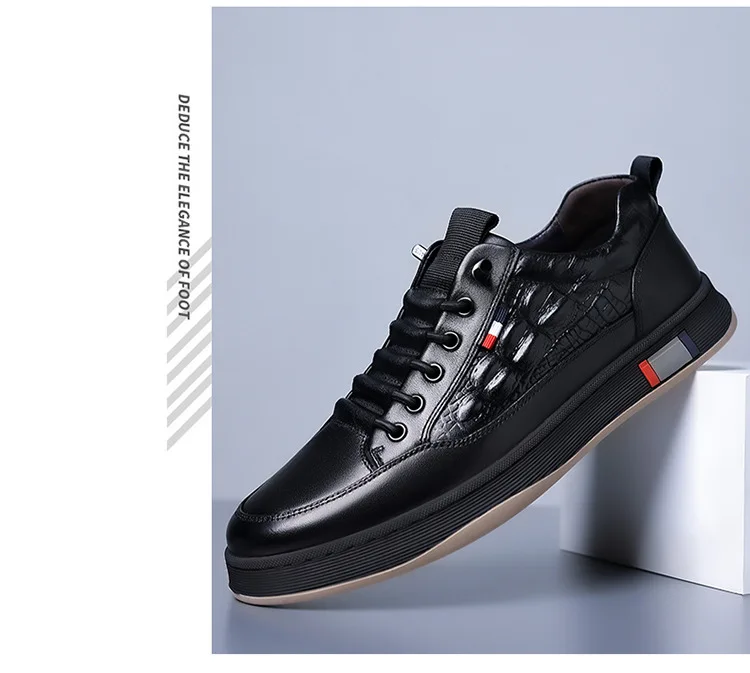 New Autumn Winter Men Sneakers Casual Genuine Leather Outdoor Sport Men Trekking Leather Shoes Climbing Hunting Vulcanize Shoes