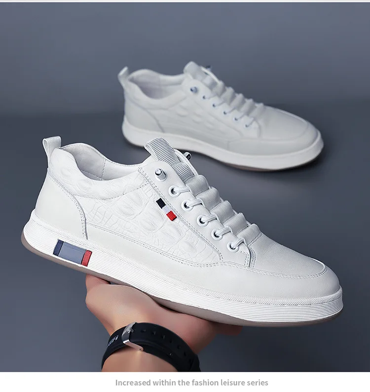 New Autumn Winter Men Sneakers Casual Genuine Leather Outdoor Sport Men Trekking Leather Shoes Climbing Hunting Vulcanize Shoes
