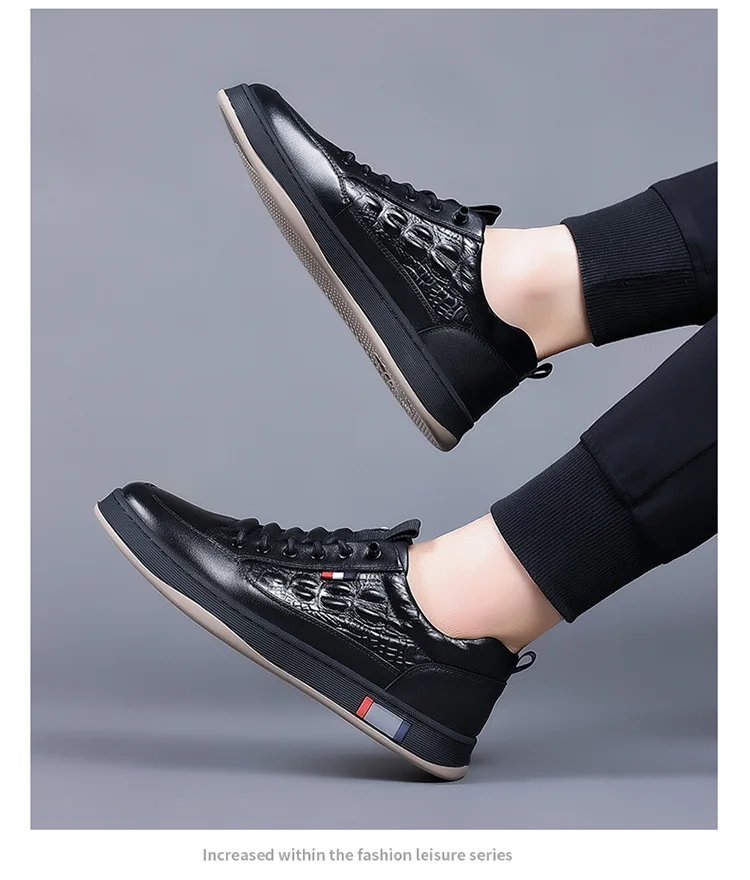 New Autumn Winter Men Sneakers Casual Genuine Leather Outdoor Sport Men Trekking Leather Shoes Climbing Hunting Vulcanize Shoes