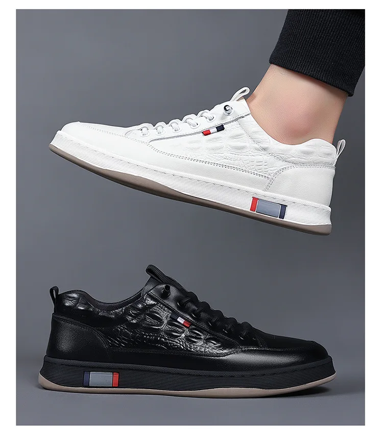 New Autumn Winter Men Sneakers Casual Genuine Leather Outdoor Sport Men Trekking Leather Shoes Climbing Hunting Vulcanize Shoes