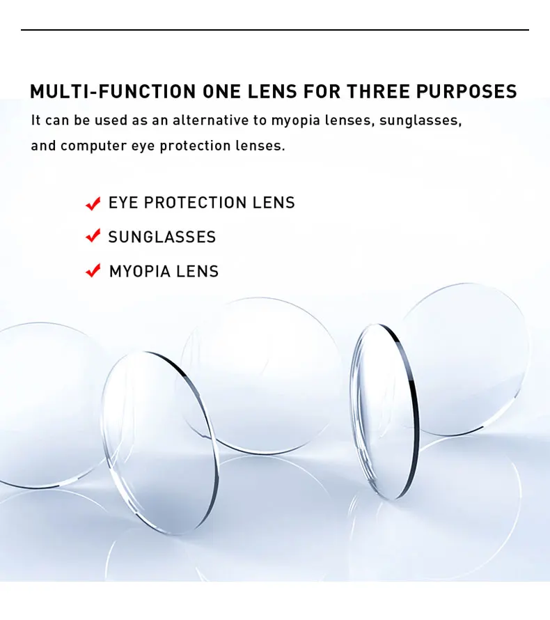 VICKY Photochromic Gray Brown Pink Purple Blue Series 1.56 1.61 1.67 Prescription Glasses Lenses For Myopia Hyperopia