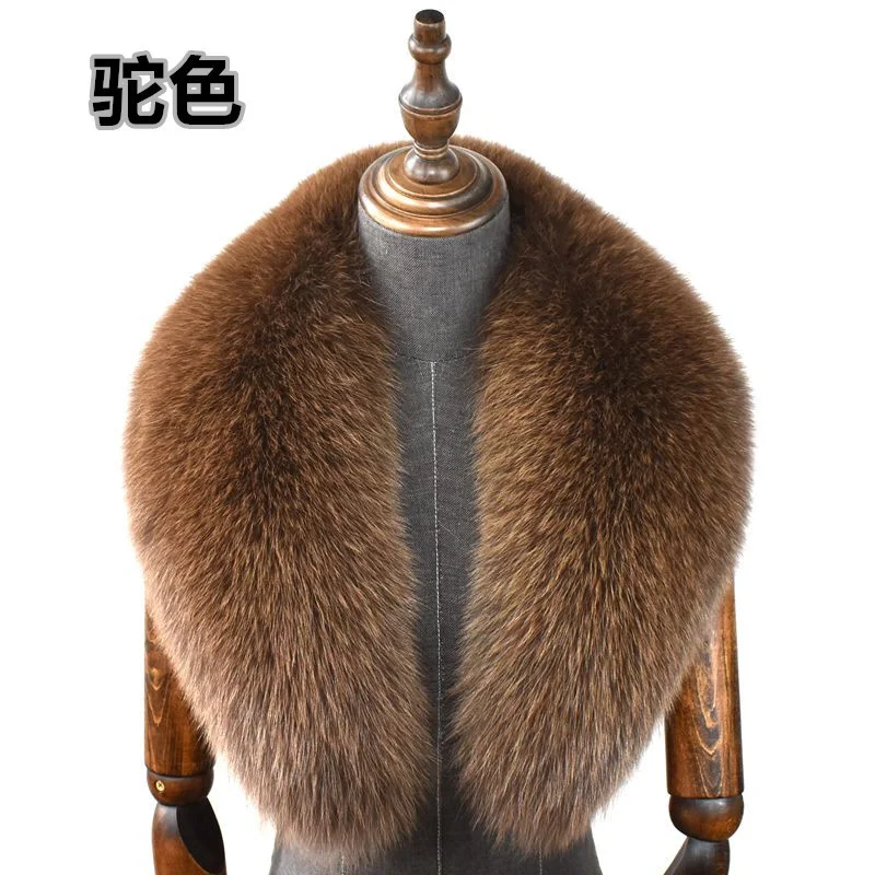 Fox Fur Collar 100% Real Fox Fur Scarf Winter Women Natural Fur Gray Collar Large Size Neck Warmer Fur Scarf Shawls