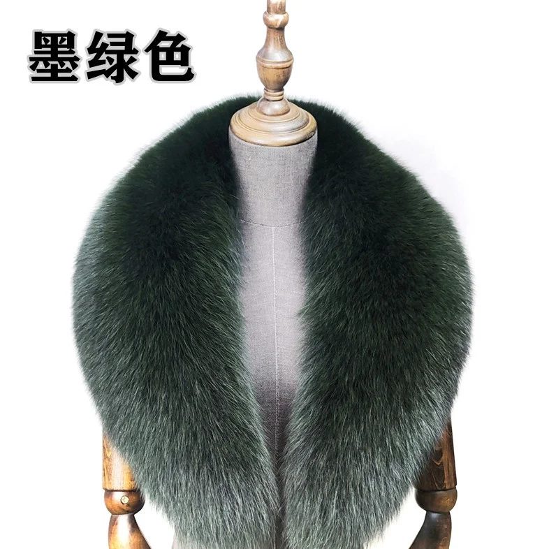 Fox Fur Collar 100% Real Fox Fur Scarf Winter Women Natural Fur Gray Collar Large Size Neck Warmer Fur Scarf Shawls