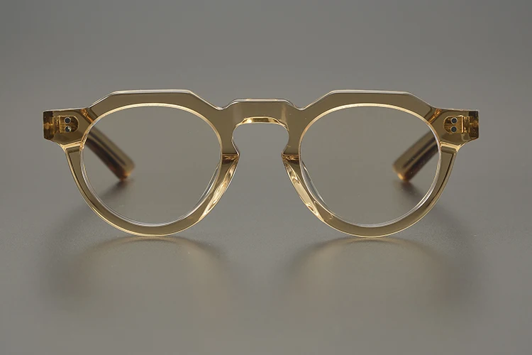 55464 High Quality Acetate Glasses Vintage Round Men Optical Prescription Eyeglasses Frame Women Korea Luxury Brand Eyewear