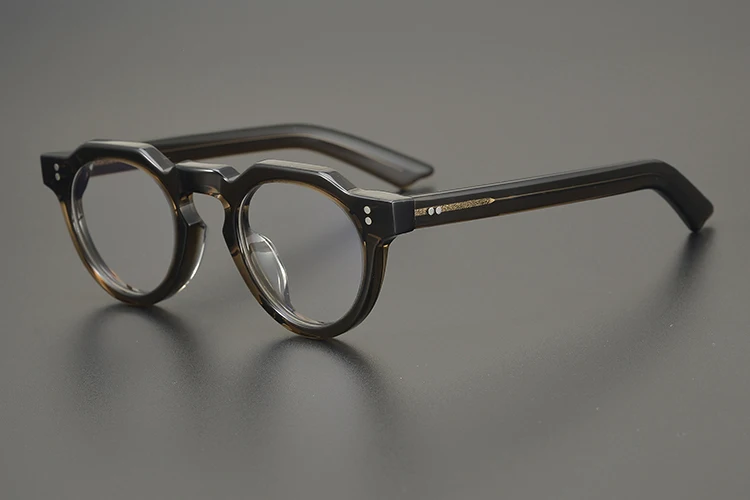 55464 High Quality Acetate Glasses Vintage Round Men Optical Prescription Eyeglasses Frame Women Korea Luxury Brand Eyewear