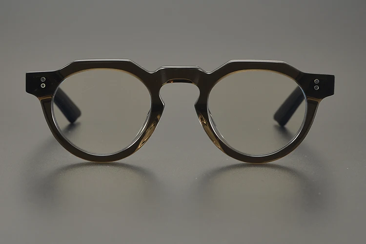 55464 High Quality Acetate Glasses Vintage Round Men Optical Prescription Eyeglasses Frame Women Korea Luxury Brand Eyewear