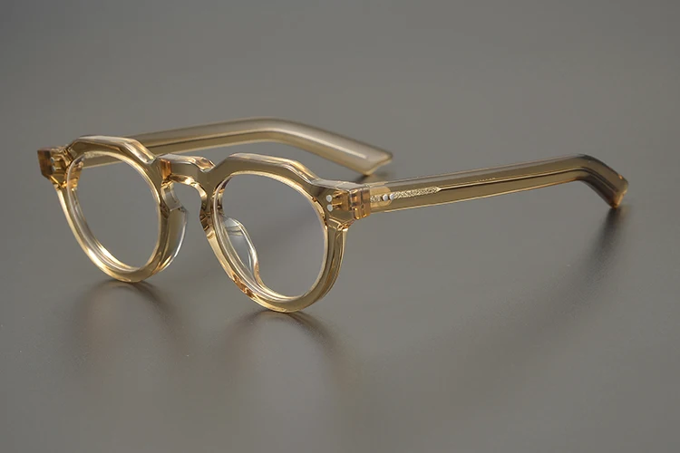 55464 High Quality Acetate Glasses Vintage Round Men Optical Prescription Eyeglasses Frame Women Korea Luxury Brand Eyewear