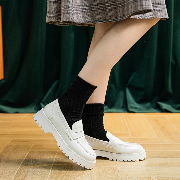 AIYUQI Spring Shoes Female British Style Thick-soled College Style Casual Loafers Genuine Leather Fashion Shoes Girls WHSLE MTO
