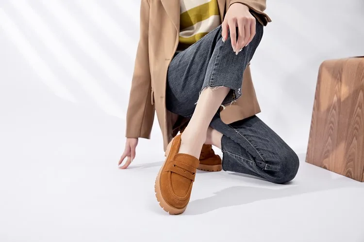 AIYUQI Spring Shoes Female British Style Thick-soled College Style Casual Loafers Genuine Leather Fashion Shoes Girls WHSLE MTO