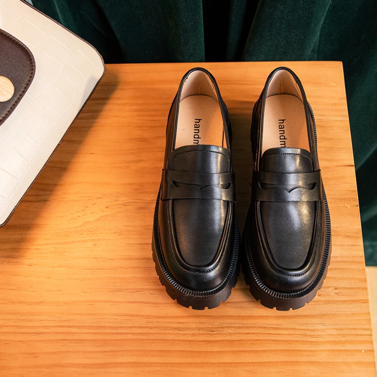 AIYUQI Spring Shoes Female British Style Thick-soled College Style Casual Loafers Genuine Leather Fashion Shoes Girls WHSLE MTO