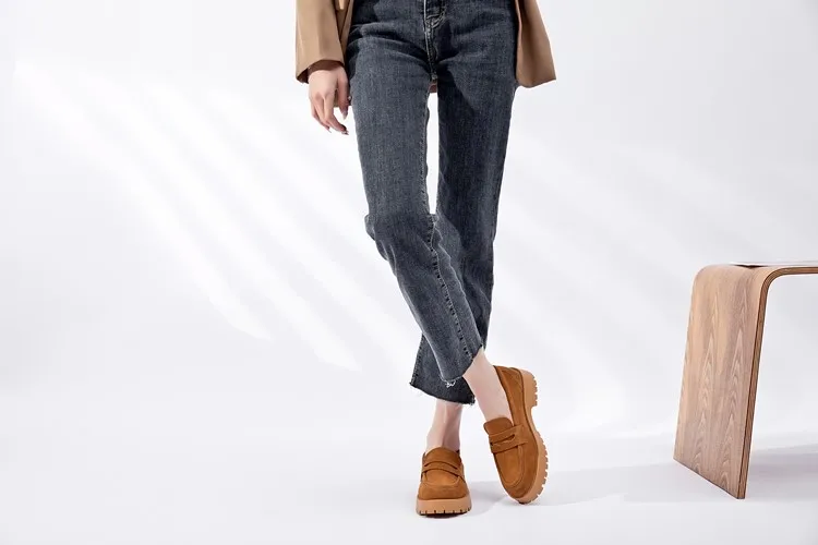 AIYUQI Spring Shoes Female British Style Thick-soled College Style Casual Loafers Genuine Leather Fashion Shoes Girls WHSLE MTO
