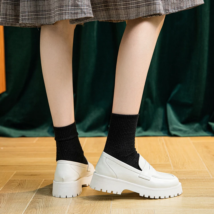 AIYUQI Spring Shoes Female British Style Thick-soled College Style Casual Loafers Genuine Leather Fashion Shoes Girls WHSLE MTO