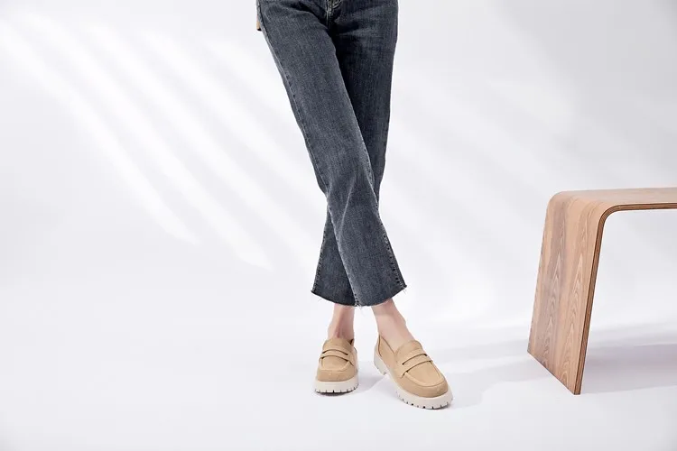 AIYUQI Spring Shoes Female British Style Thick-soled College Style Casual Loafers Genuine Leather Fashion Shoes Girls WHSLE MTO