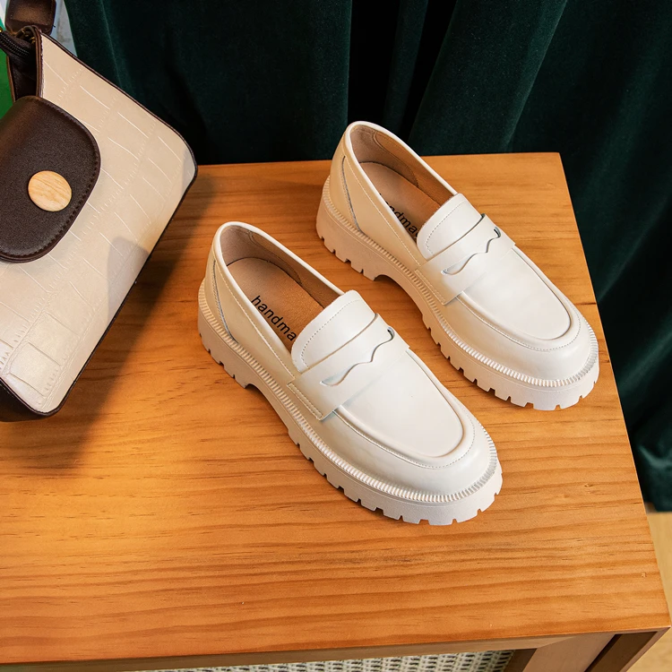 AIYUQI Spring Shoes Female British Style Thick-soled College Style Casual Loafers Genuine Leather Fashion Shoes Girls WHSLE MTO