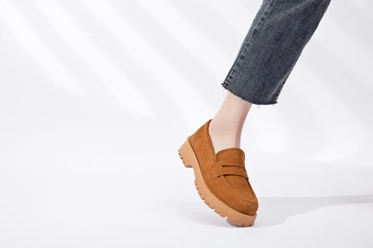 AIYUQI Spring Shoes Female British Style Thick-soled College Style Casual Loafers Genuine Leather Fashion Shoes Girls WHSLE MTO