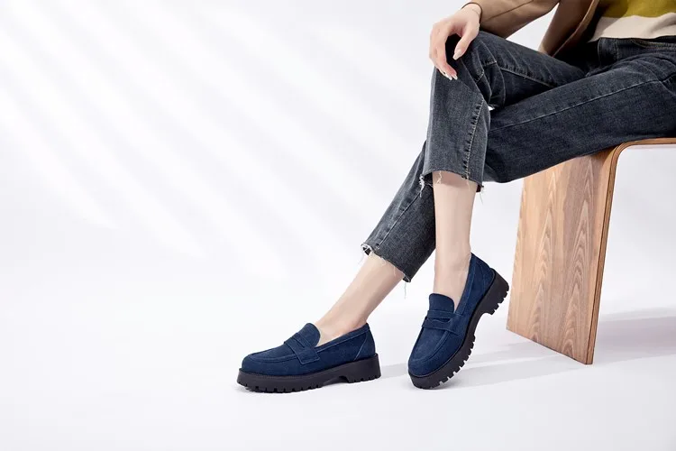 AIYUQI Spring Shoes Female British Style Thick-soled College Style Casual Loafers Genuine Leather Fashion Shoes Girls WHSLE MTO