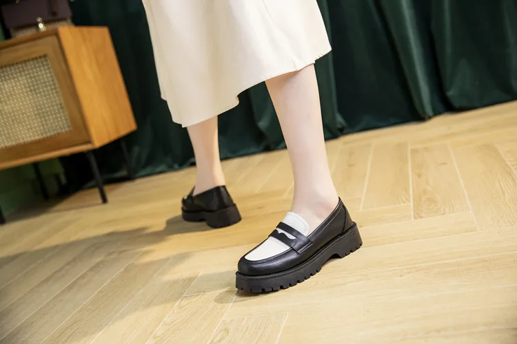 AIYUQI Spring Shoes Female British Style Thick-soled College Style Casual Loafers Genuine Leather Fashion Shoes Girls WHSLE MTO