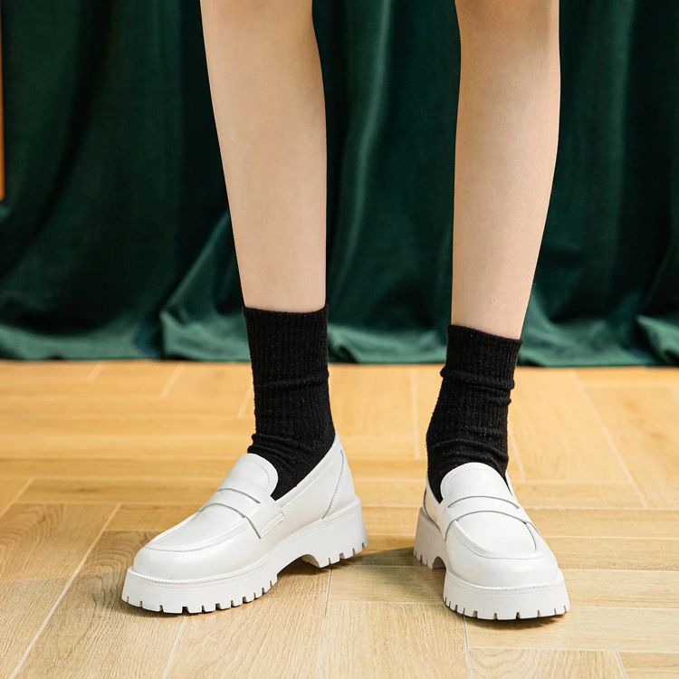 AIYUQI Spring Shoes Female British Style Thick-soled College Style Casual Loafers Genuine Leather Fashion Shoes Girls WHSLE MTO