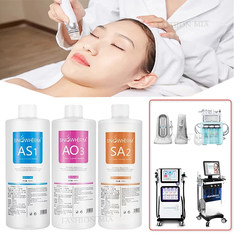 1200ML 3pcs/Lot Hydrofacial Liquid Face Serum Facial Aqua Peel Solution AS1 SA2 AO3 For Beauty Machine SkinCare Deep Cleaning