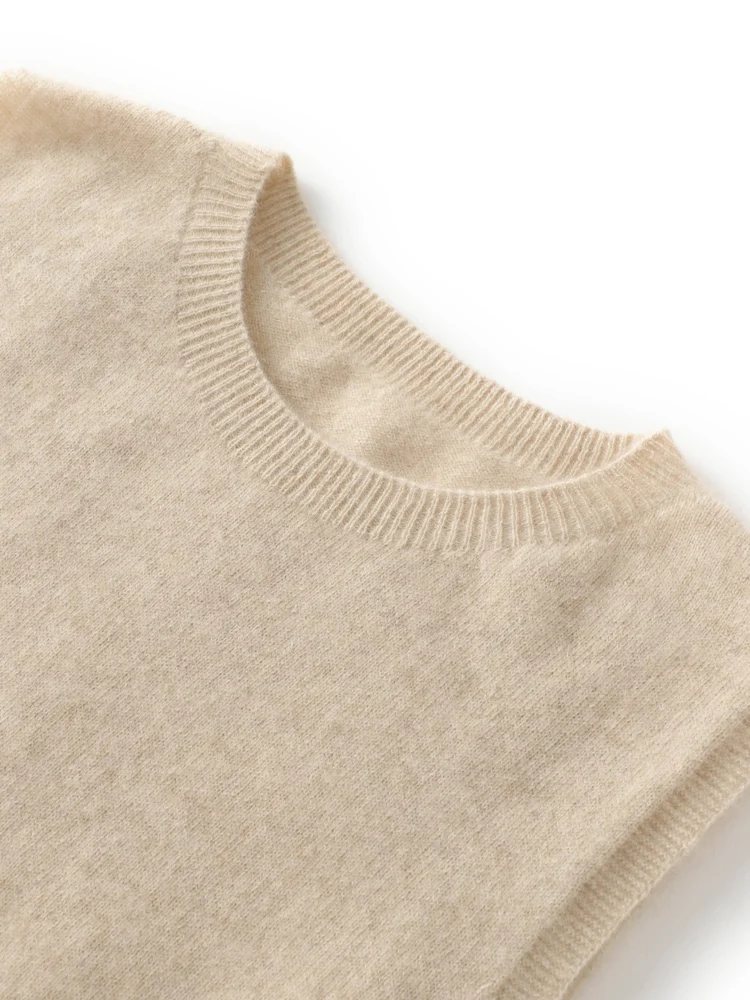 2024 New Women O-neck Sleeveless Sweater 100% Merino Wool Pullover Waistcoat Cashmere Knitwear Spring Summer Autumn Casual Vest