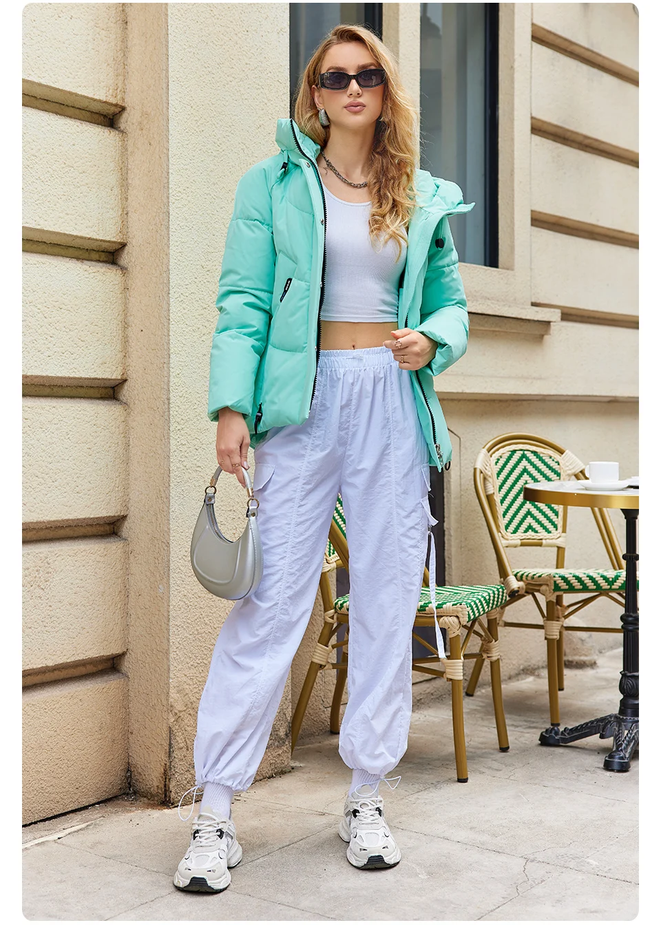 GASMAN 2023 Winter Down Jacket Women Short Classic zipper Design Pocket Stand Collar Hooded Slim Coat Women Parkas 83319