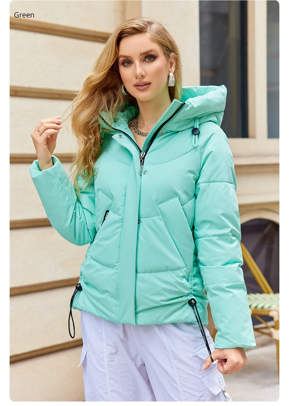 GASMAN 2023 Winter Down Jacket Women Short Classic zipper Design Pocket Stand Collar Hooded Slim Coat Women Parkas 83319