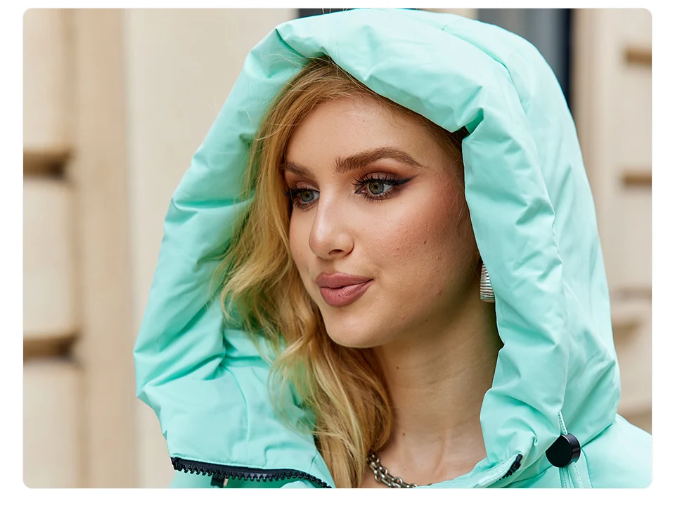 GASMAN 2023 Winter Down Jacket Women Short Classic zipper Design Pocket Stand Collar Hooded Slim Coat Women Parkas 83319
