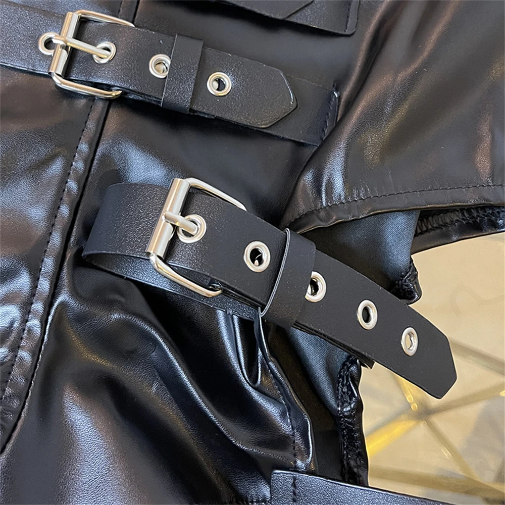 Sexy Black PU Casual Fashion Summer Shorts Women Clothing Goth Faux Leather High Waisted Womens Shorts Y2K Hot Woman Short Pants