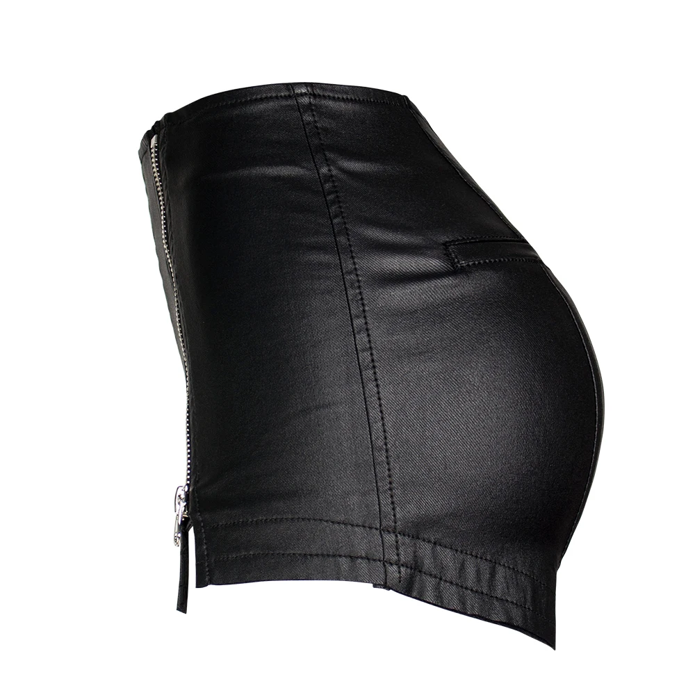 Sexy Black PU Casual Fashion Summer Shorts Women Clothing Goth Faux Leather High Waisted Womens Shorts Y2K Hot Woman Short Pants