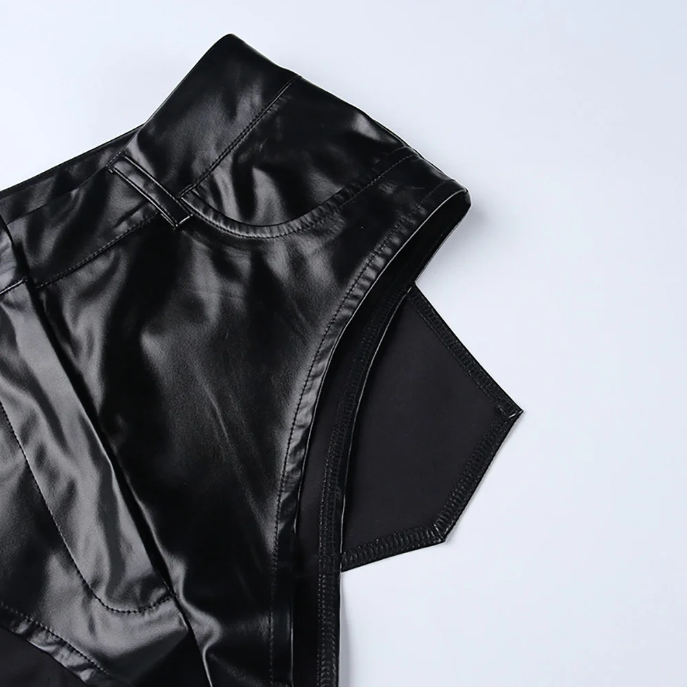 Sexy Black PU Casual Fashion Summer Shorts Women Clothing Goth Faux Leather High Waisted Womens Shorts Y2K Hot Woman Short Pants
