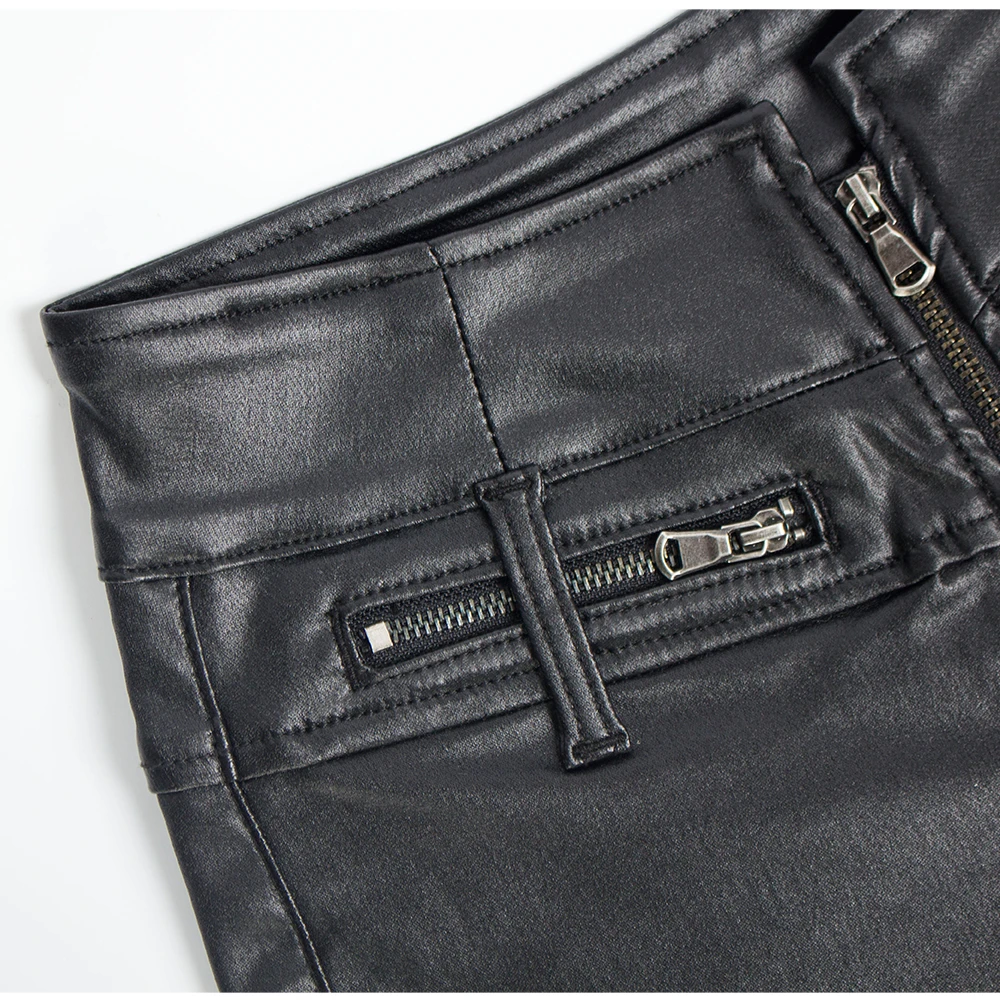 Sexy Black PU Casual Fashion Summer Shorts Women Clothing Goth Faux Leather High Waisted Womens Shorts Y2K Hot Woman Short Pants