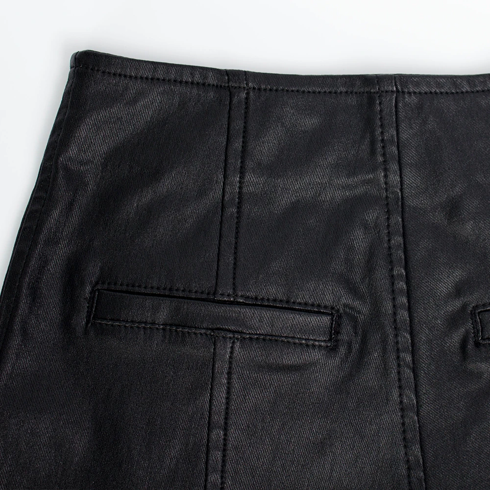 Sexy Black PU Casual Fashion Summer Shorts Women Clothing Goth Faux Leather High Waisted Womens Shorts Y2K Hot Woman Short Pants