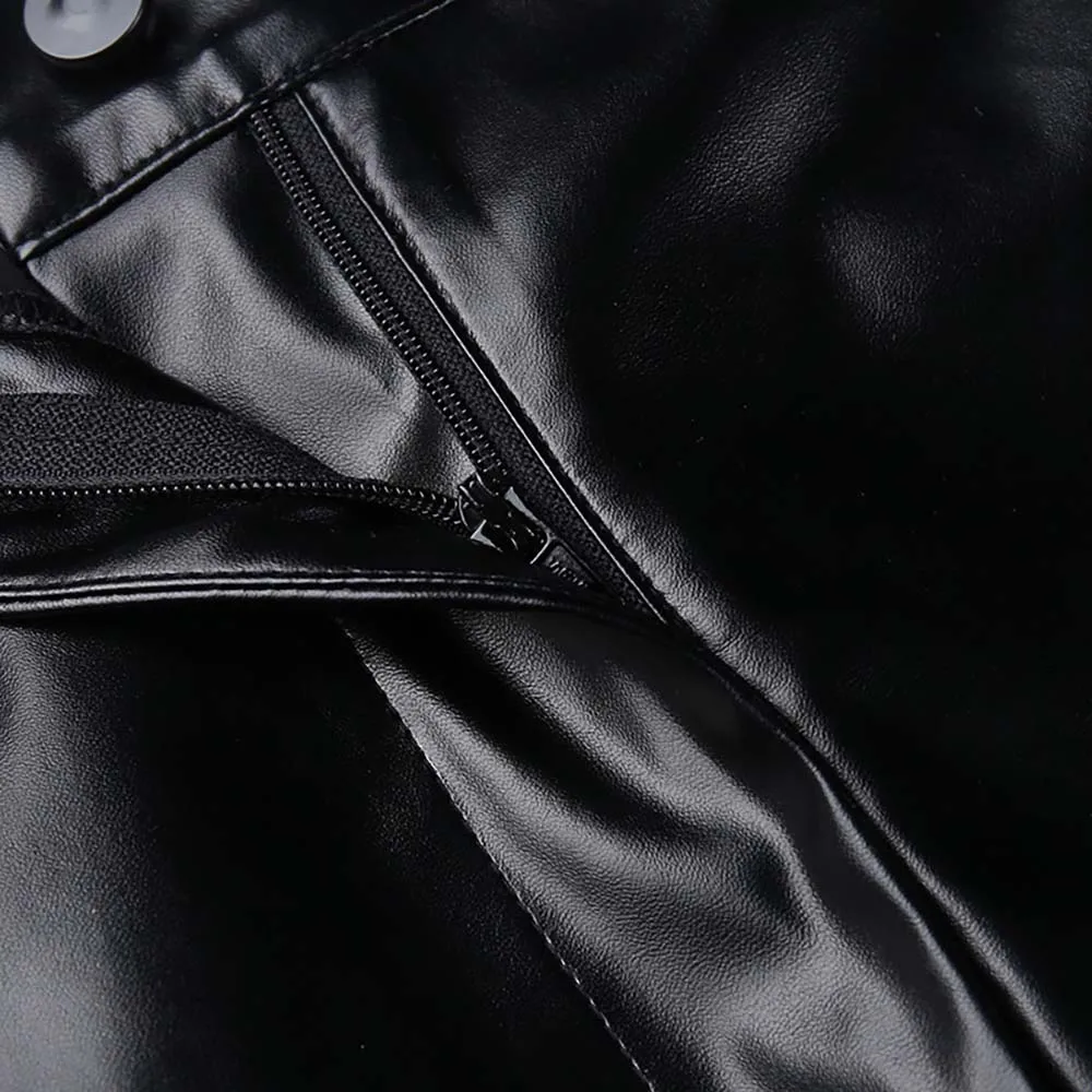 Sexy Black PU Casual Fashion Summer Shorts Women Clothing Goth Faux Leather High Waisted Womens Shorts Y2K Hot Woman Short Pants