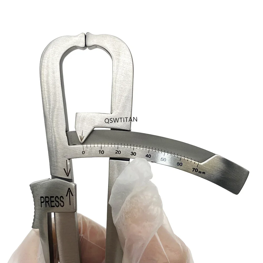 Stainless Steel /Aluminum Alloy Fat caliper skin pleat thickness gauge 0-70mm body fat Measuring clip Tool