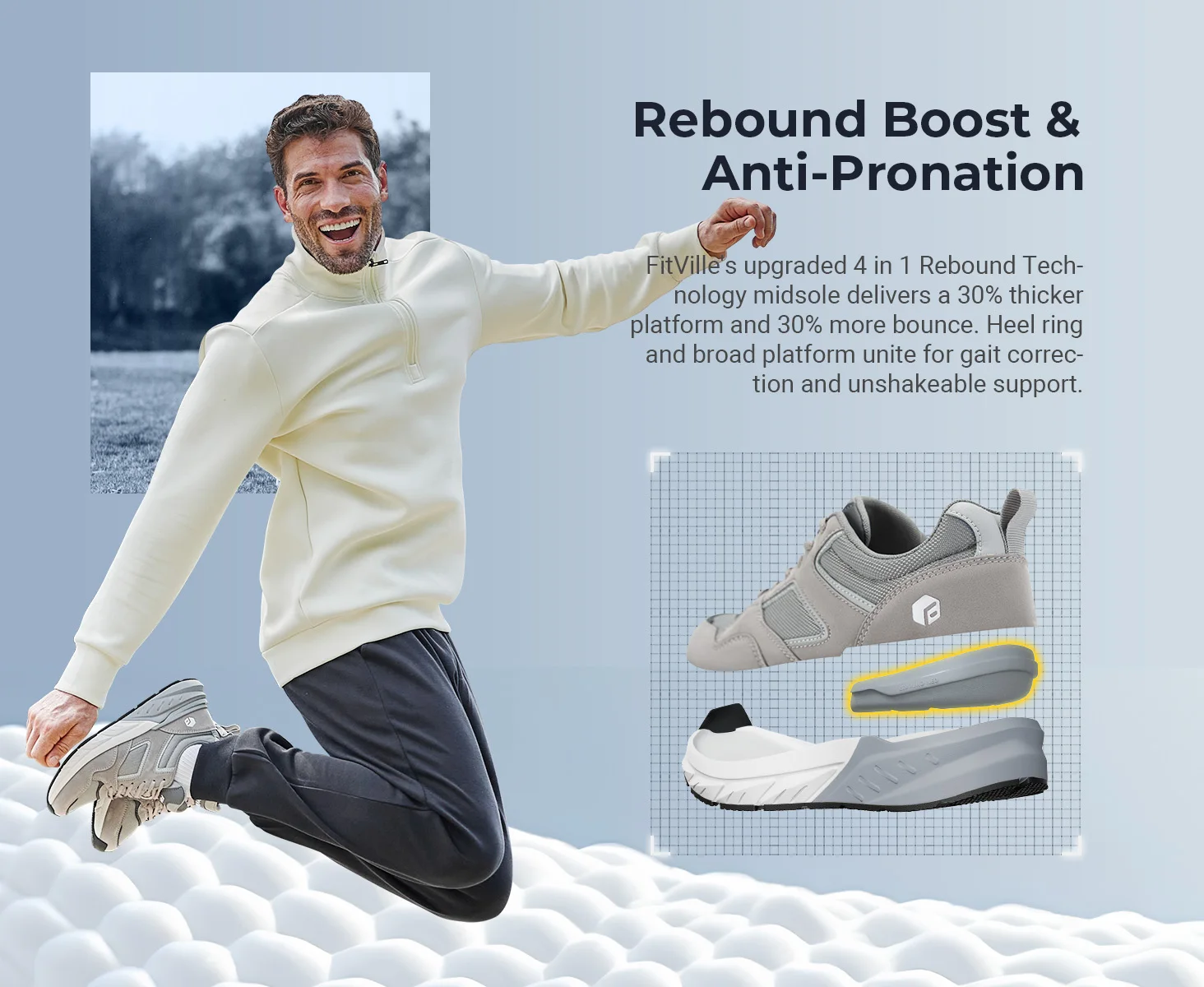 FitVille Wide Design Sneakers Men Shoes Sport Mesh Trainers Lightweight Baskets Femme Running Shoes Outdoor Athletic Shoes Men