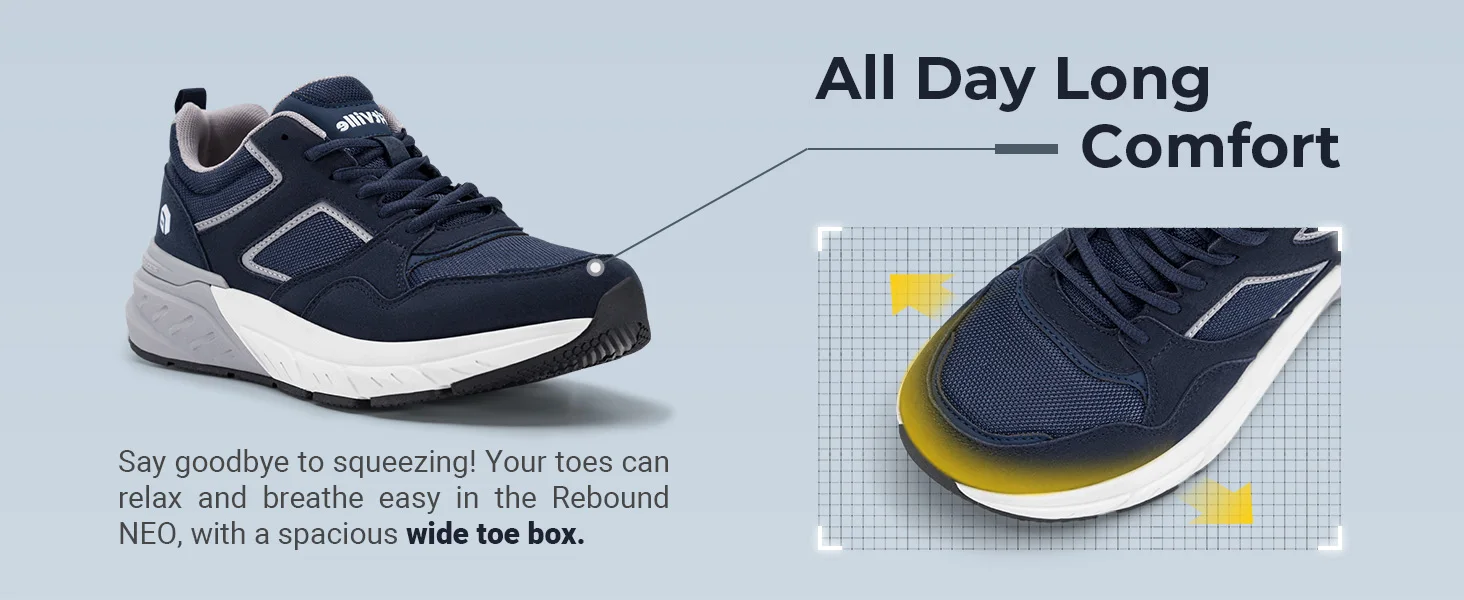 FitVille Wide Design Sneakers Men Shoes Sport Mesh Trainers Lightweight Baskets Femme Running Shoes Outdoor Athletic Shoes Men