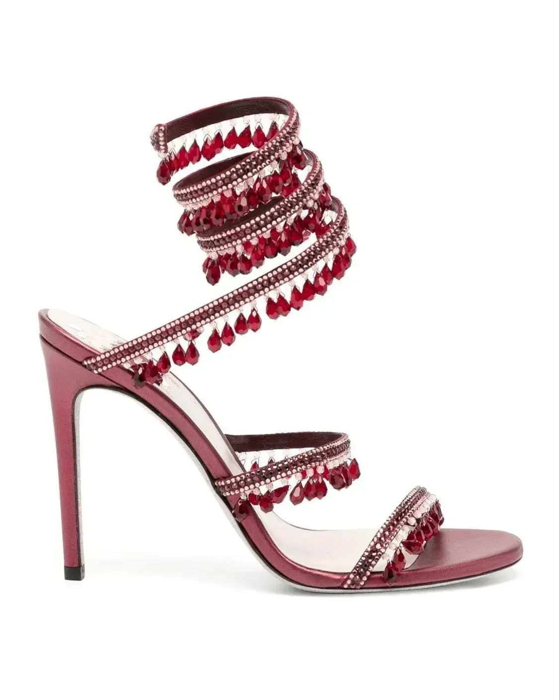2025 Women's New Fashion Tassel Crystal Shoes Sexy Banquet Party Stiletto High Heels Women's Large Sandals Dance Shoes
