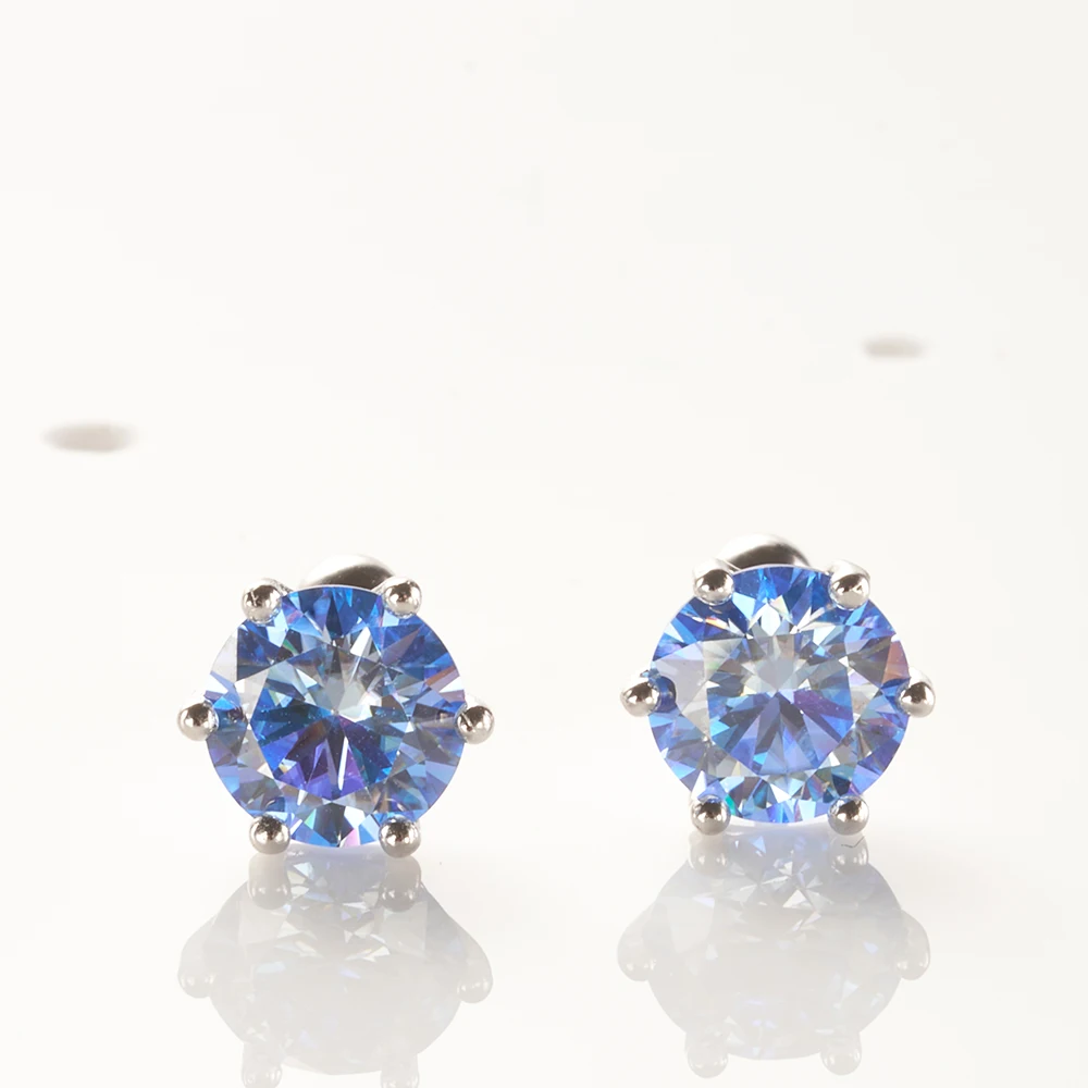 Gica Gema 0.5-2ct Moissanite Screw Stud Earrings D Color 925 Sterling Silver Diamond Earrings For Women Wedding Fine Jewelry