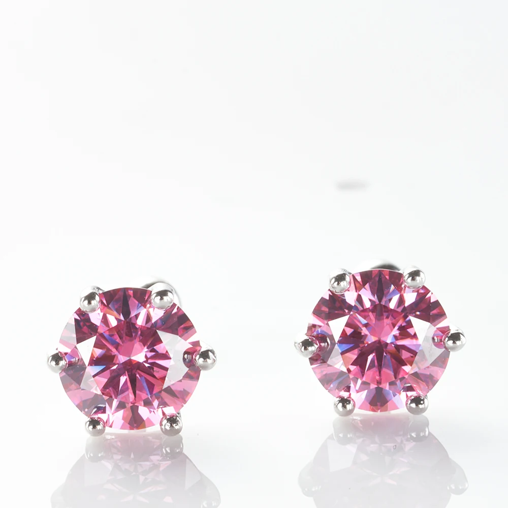 Gica Gema 0.5-2ct Moissanite Screw Stud Earrings D Color 925 Sterling Silver Diamond Earrings For Women Wedding Fine Jewelry