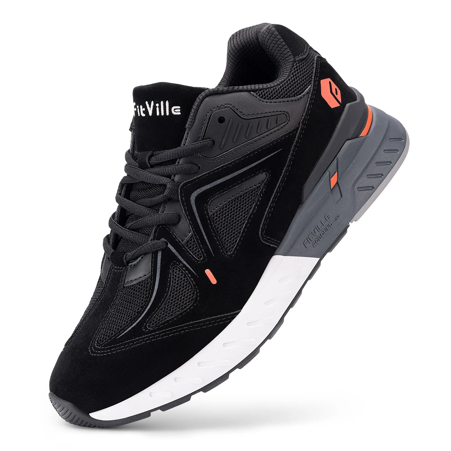 FitVille Men's Walking Shoes Extra Wide Lightweight Sneakers for Flat Feet Arch Fit Heel Pain Relief Non-Slip Running Shoes