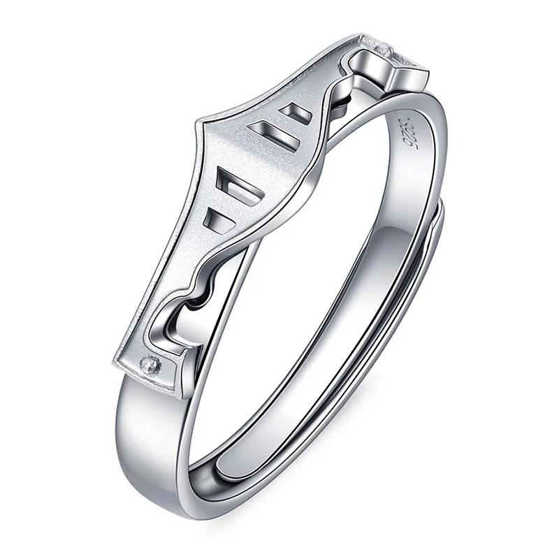 Trumium 100% 925 Silver Princess and Knight Couple Rings for Women Men Promise Love Matching Ring Gifts for Girlfriend Boyfriend